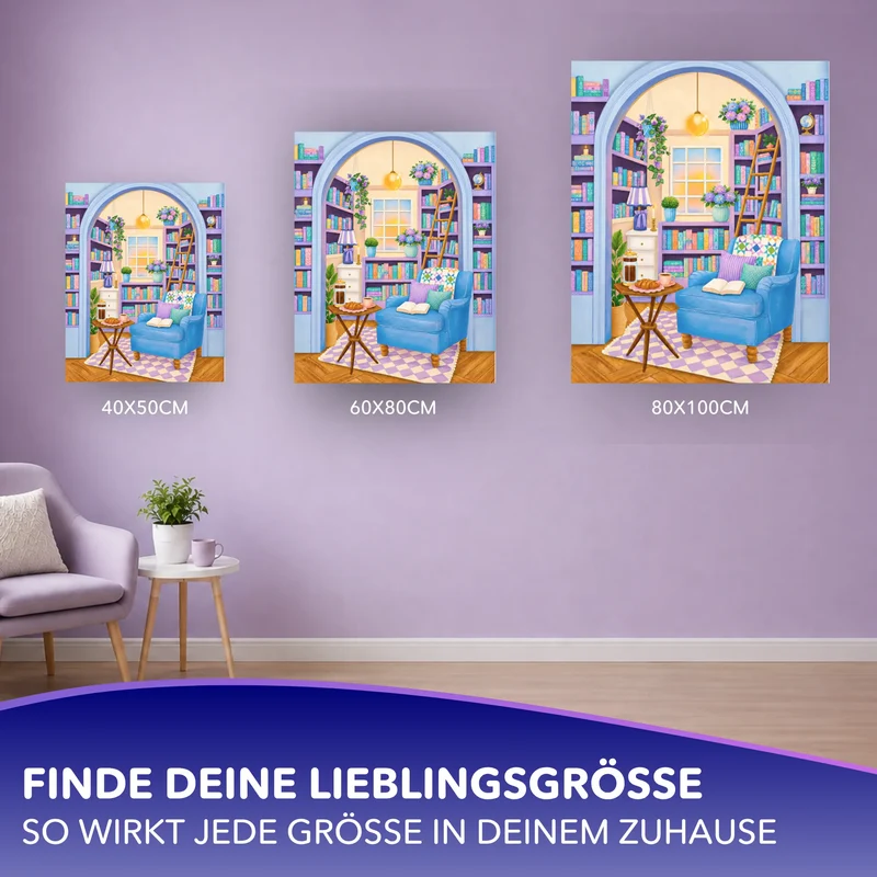 Malen nach Zahlen - Leseglück in Pastell