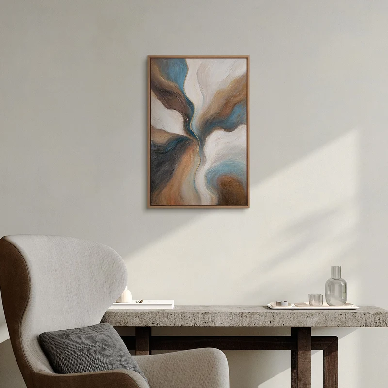 Handgemaltes Strömungsgemälde „Vergehen der Zeit" – 60x40 cm mit Rahmen