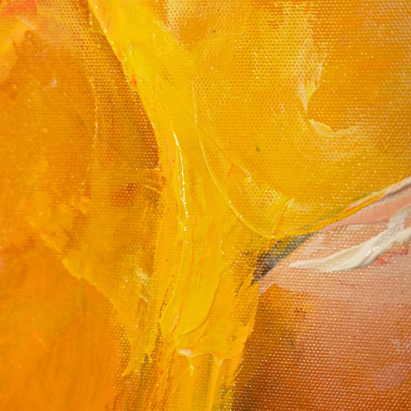 Handgemaltes abstraktes Herbstbild „Herbsttanz" – 60x40 cm mit Rahmen