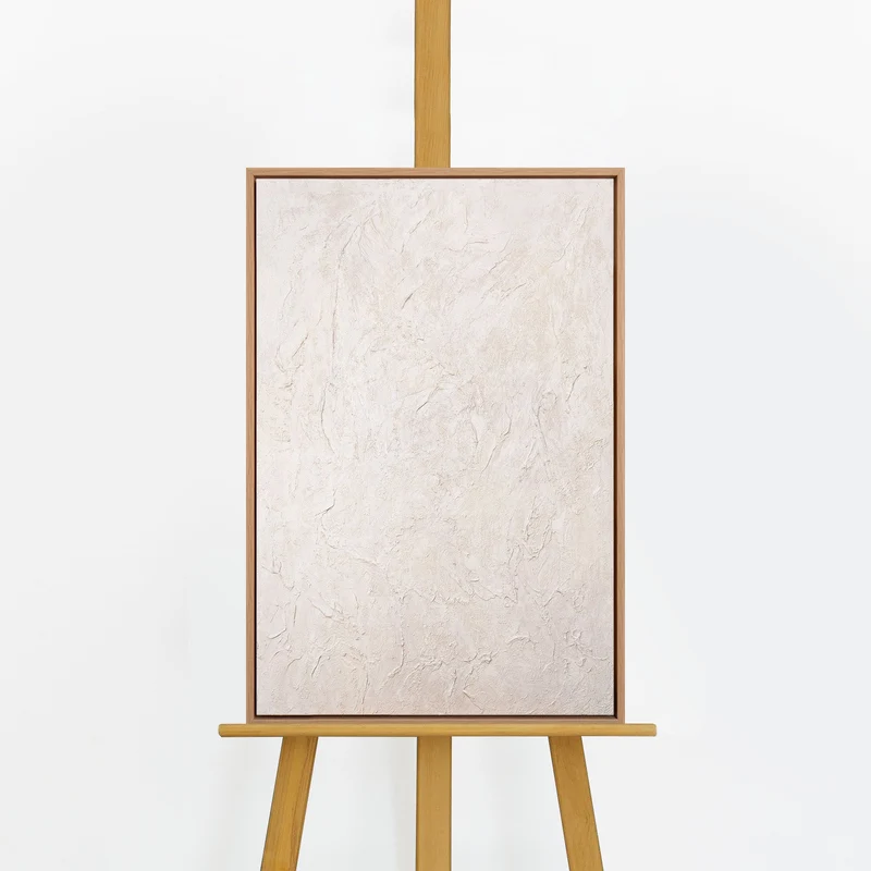 Moderne Wanddeko neutral – Abstraktes Bild Beige „Das Flüstern der Zeit“