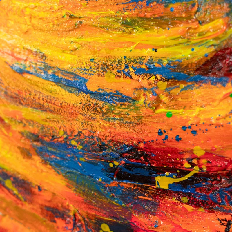 Handgemaltes expressives Herbstbild „Atem des Laubs" – 60x40 cm mit Rahmen