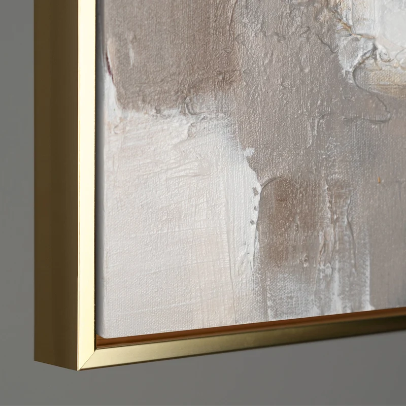 Handgemaltes Spachtelgemälde „Goldene Fragmente" – 60x40 cm mit Rahmen