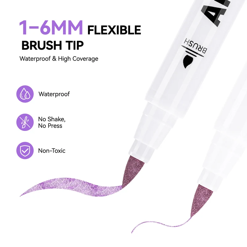 ARRTX Metallic Acrylic Markers 30 Colors