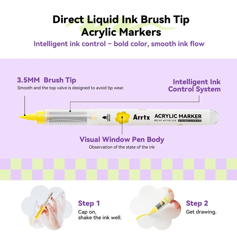 Arrtx Acrylic Marker Trial Pack 3PCS Exclusive Paint Markers Pens