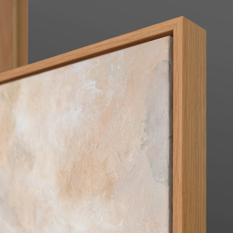 „Stille Ebene" – Handgemaltes Naturgemälde mit goldenen Akzenten, 50x70 cm mit Rahmen