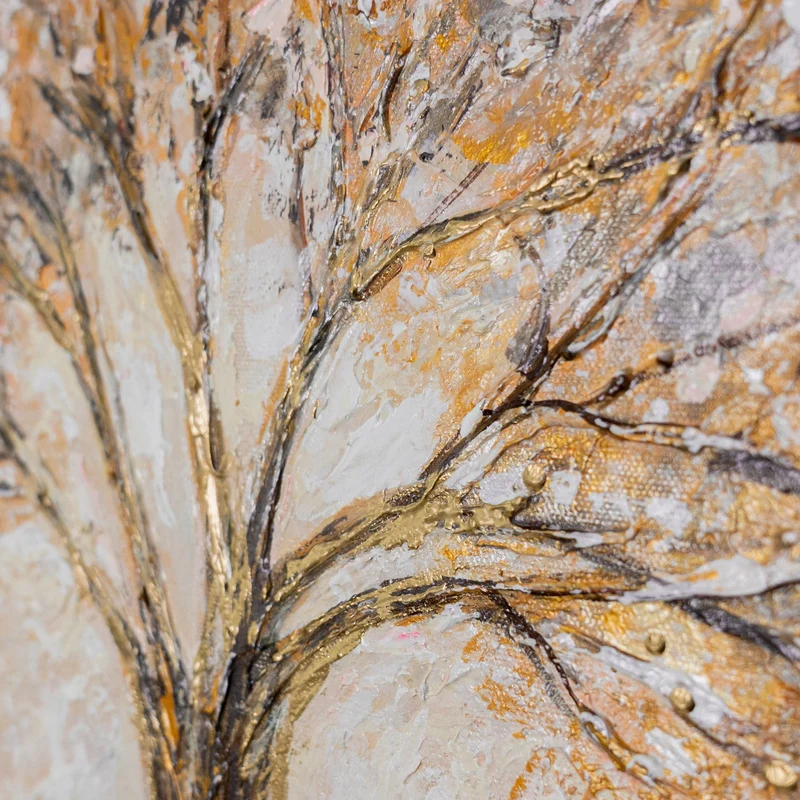 „Baum des Lichts" – Handgemaltes Lebensbaum Gemälde mit Rahmen, 50x70 cm