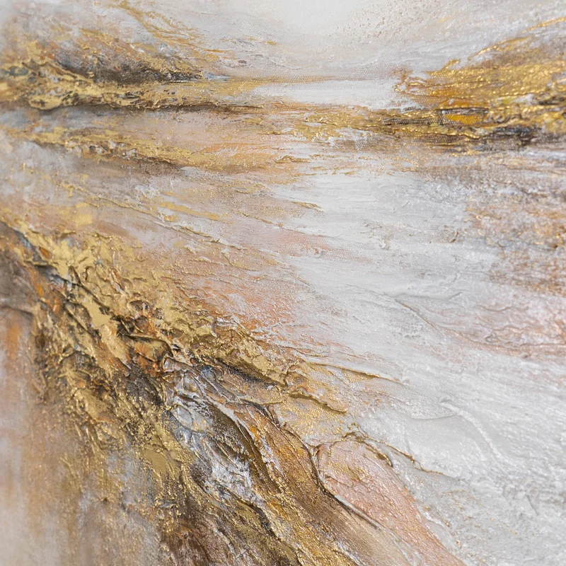 „Helles See" – Atmosphärisches Seengemälde handgemalt mit Rahmen, 50x70 cm