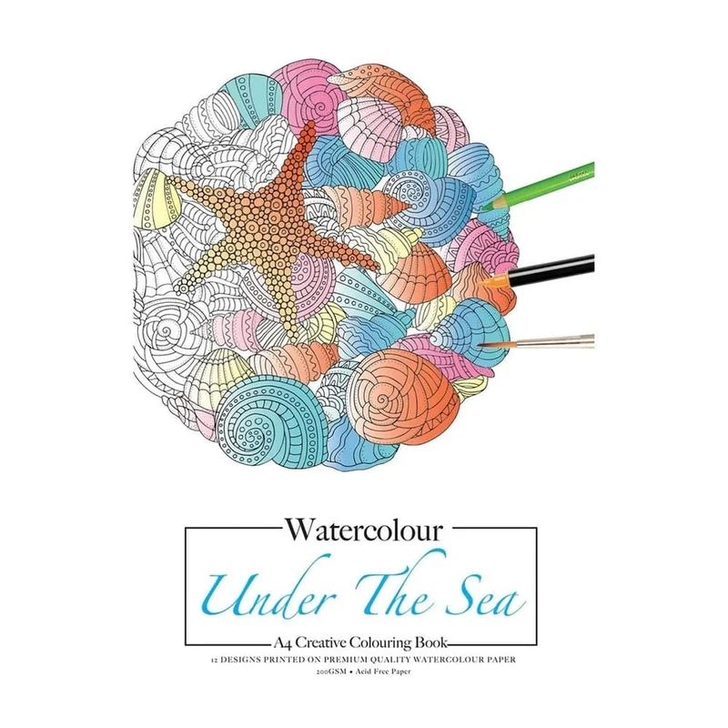 Jasart Watercolour Colouring Book Under The Sea