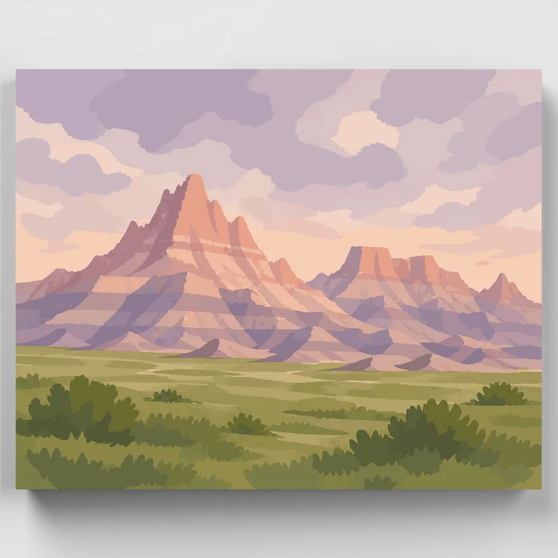 Badlands Dawn Buttes - Paint by Numbers Kit
