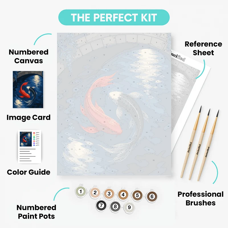 Moonlit Koi Spiral - Paint by Numbers Kit