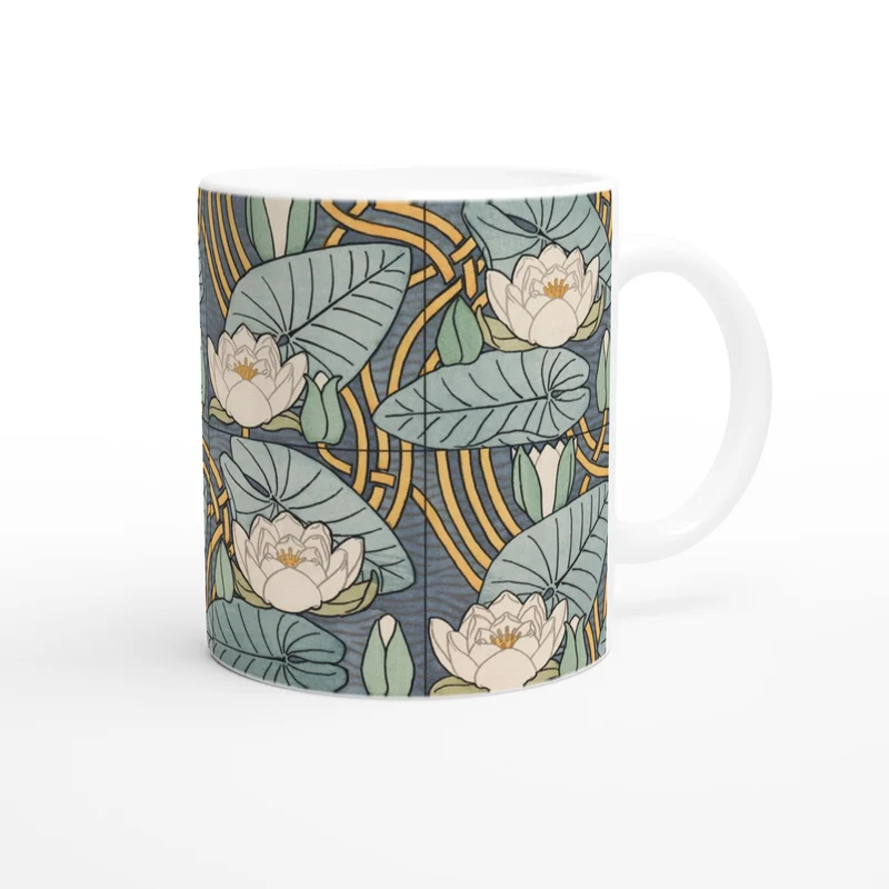 Keramiktasse Seerosen