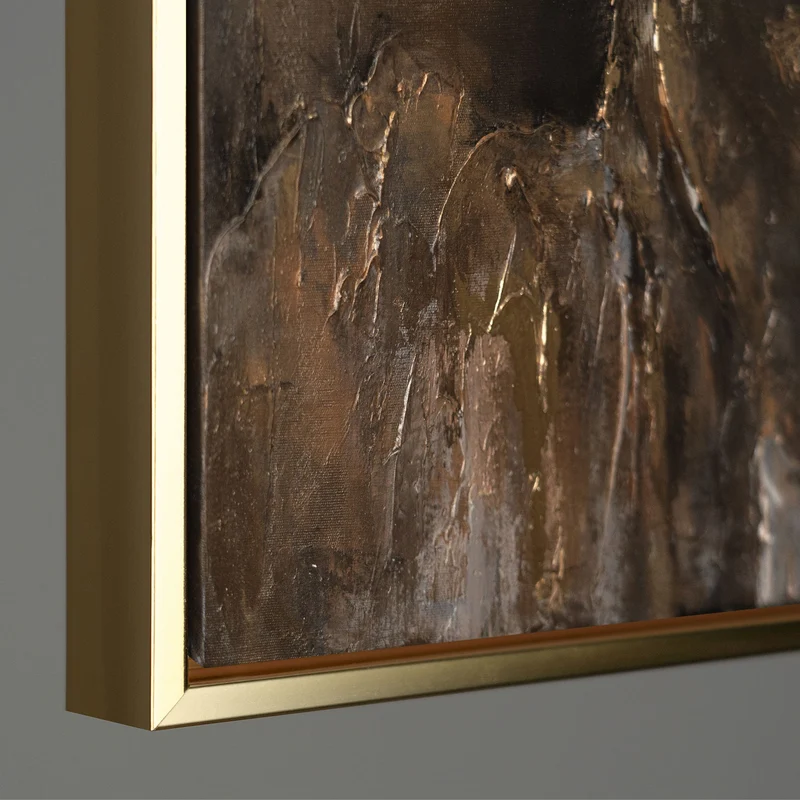 Handgemaltes Acrylgemälde „Goldene Horizonte" – 60x40 cm mit Rahmen