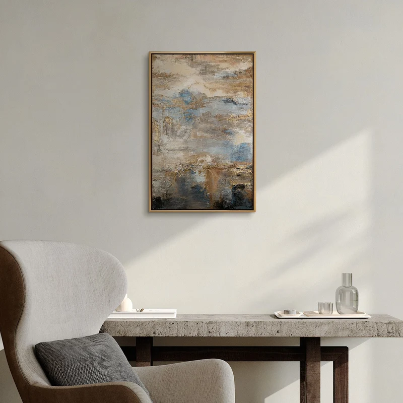 Handgemaltes impressionistisches Acrylbild „Glanz und Eleganz" mit Rahmen