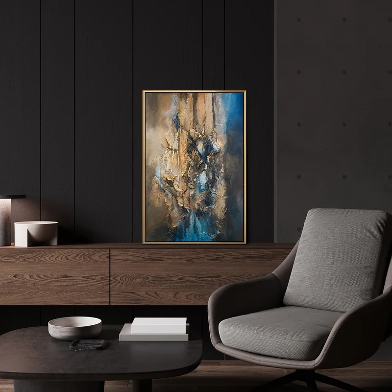 Handgemaltes abstraktes Gemälde „Elegante Abstraktion" – 60x40 cm mit Rahmen