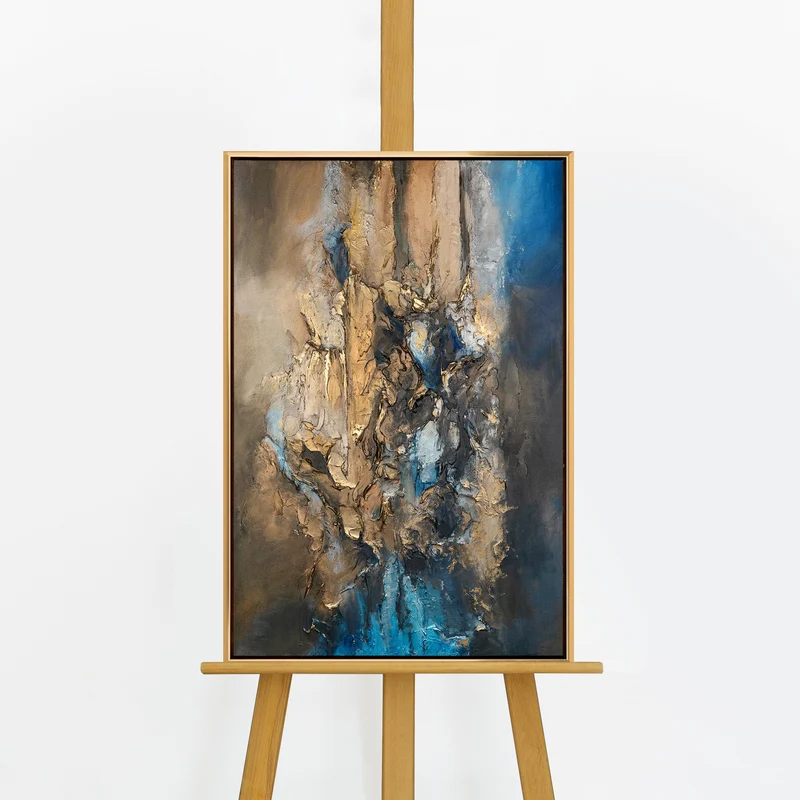 Handgemaltes abstraktes Gemälde „Elegante Abstraktion" – 60x40 cm mit Rahmen