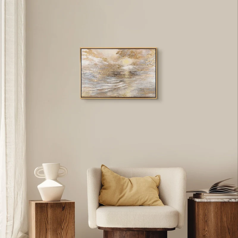 Handgemaltes Meereslandschaft-Gemälde „Meeresleuchten" – 60x40 cm mit Rahmen