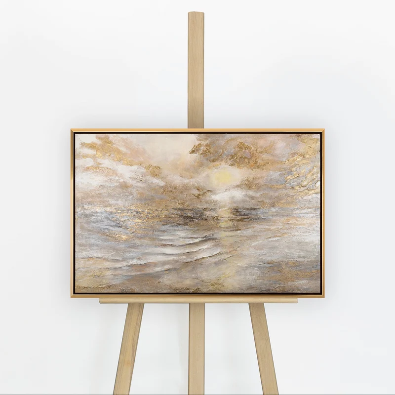 Handgemaltes Meereslandschaft-Gemälde „Meeresleuchten" – 60x40 cm mit Rahmen