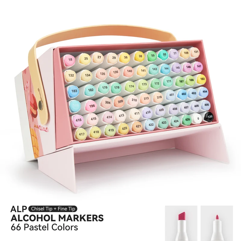 Arrtx ALP 66 Alcohol Markers Pastel Colors Paint Markers Dual Tip