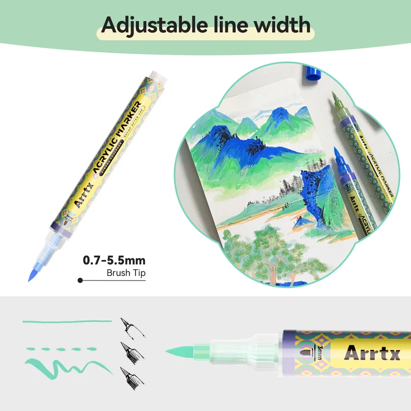 Arrtx Replacement Brush Tips Of 3mm Tip Valve Acrylic Marker Series