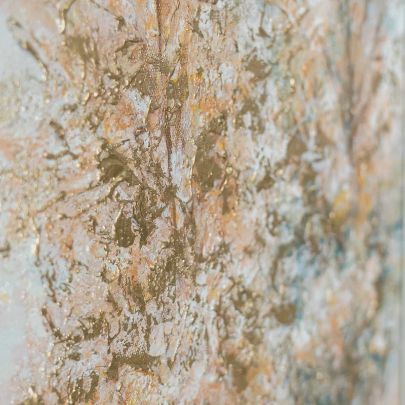 „Herbstlicher Hain" – Goldenes Waldgemälde handgemalt mit Rahmen, 50x70 cm