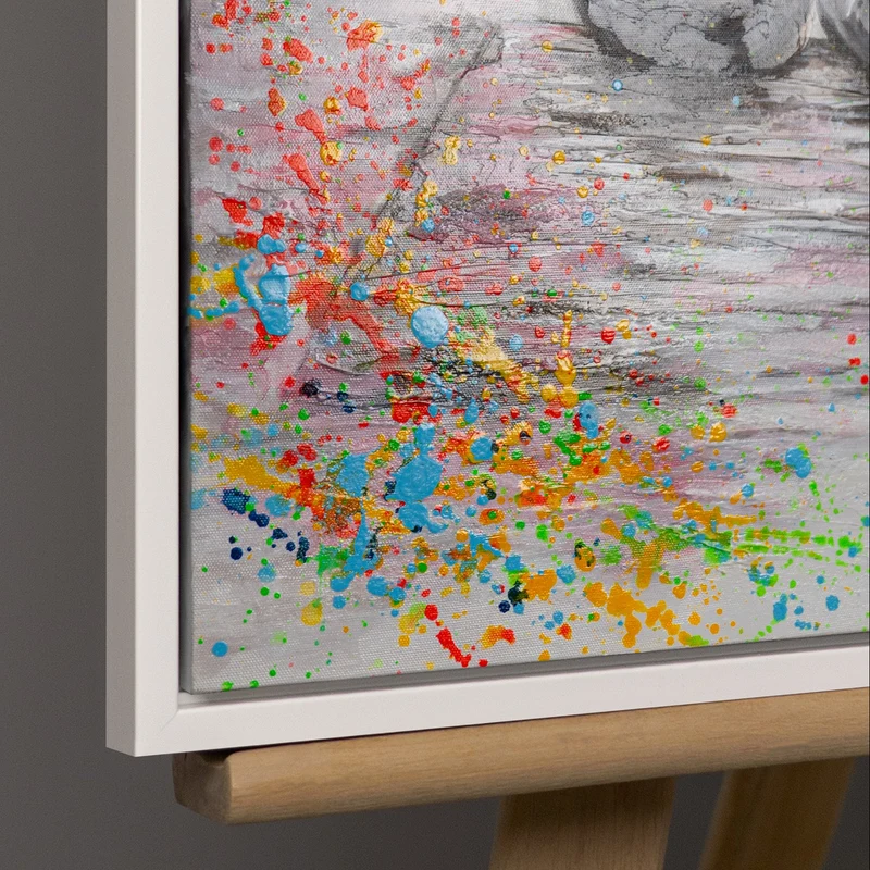 „Zarte Liebe" – Handgemaltes Urban Art Gemälde mit Rahmen, 50x70 cm