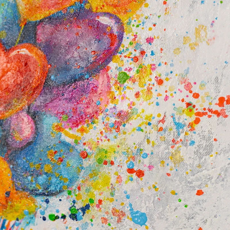 „Flugreise" – Handgemaltes Graffiti Art Wandbild mit Rahmen, 50x70 cm