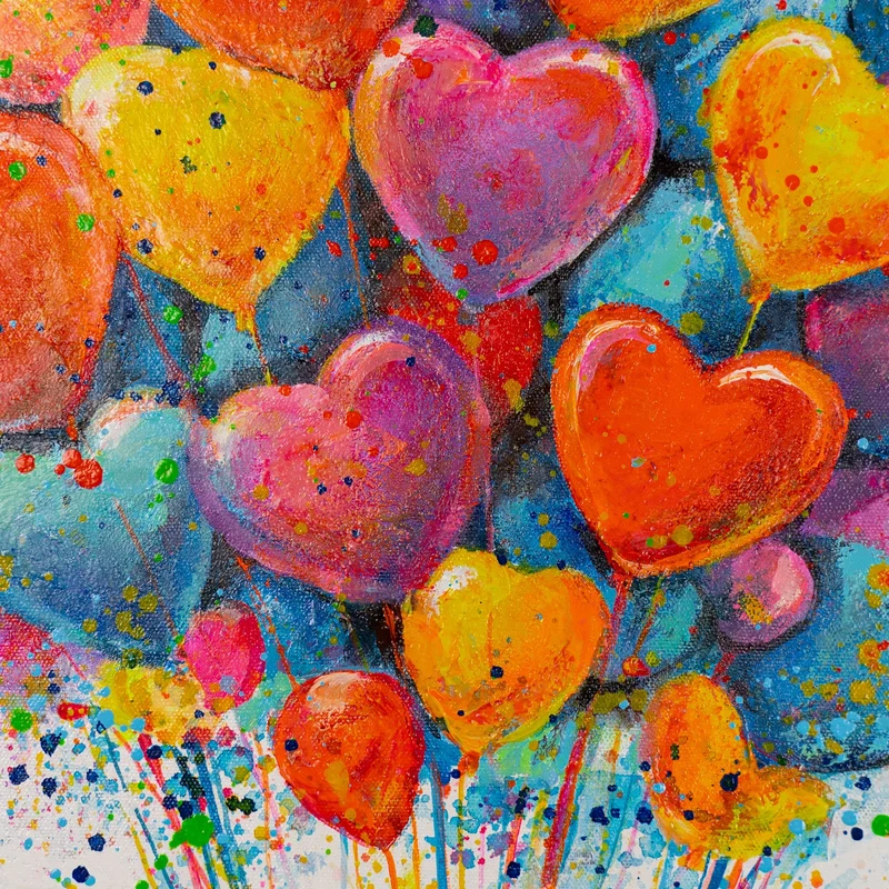 „Flugreise" – Handgemaltes Graffiti Art Wandbild mit Rahmen, 50x70 cm