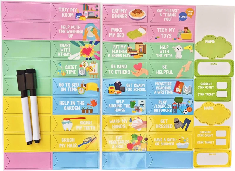 Esposti - Magnetic Reward Chart for 2 Kids, 38x31cm