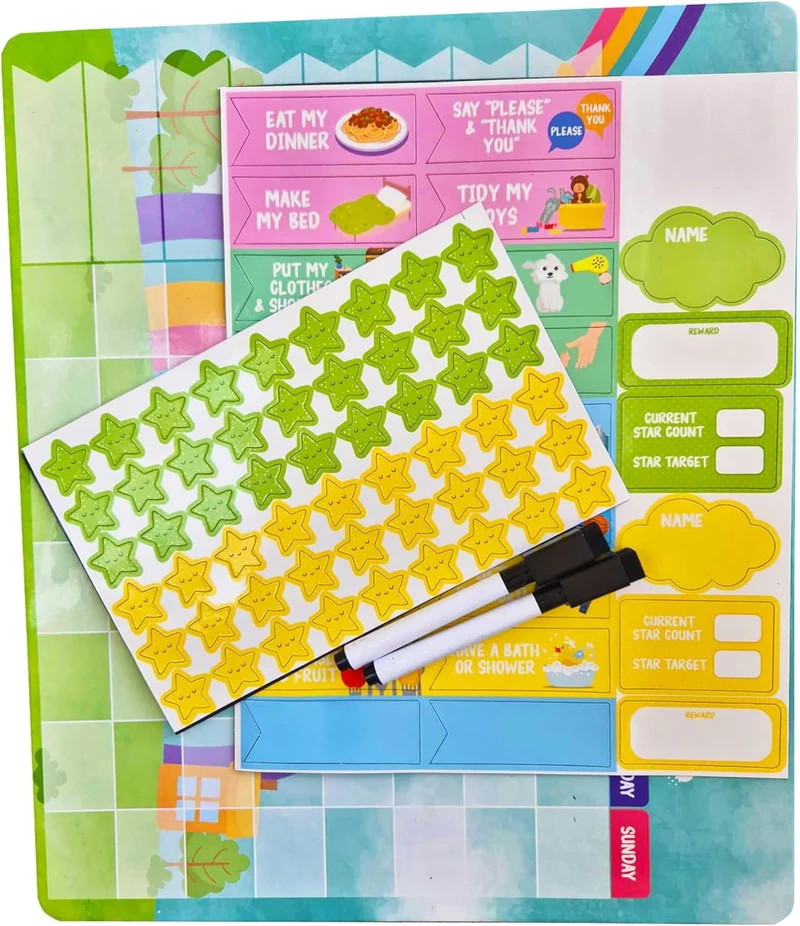 Esposti - Magnetic Reward Chart for 2 Kids, 38x31cm