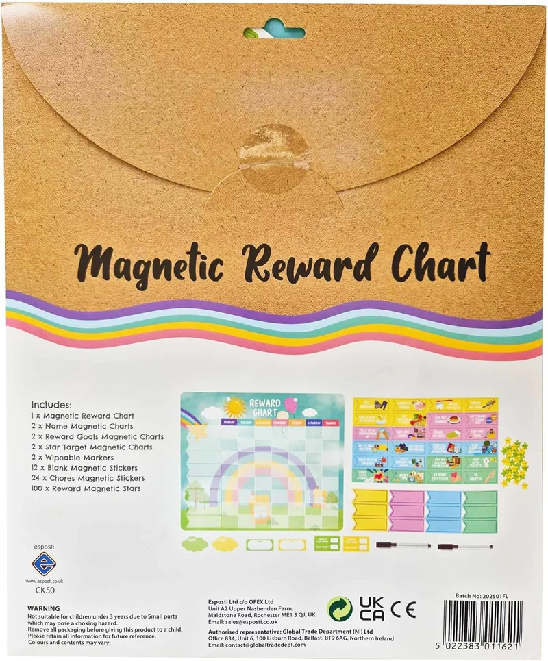 Esposti - Magnetic Reward Chart for 2 Kids, 38x31cm