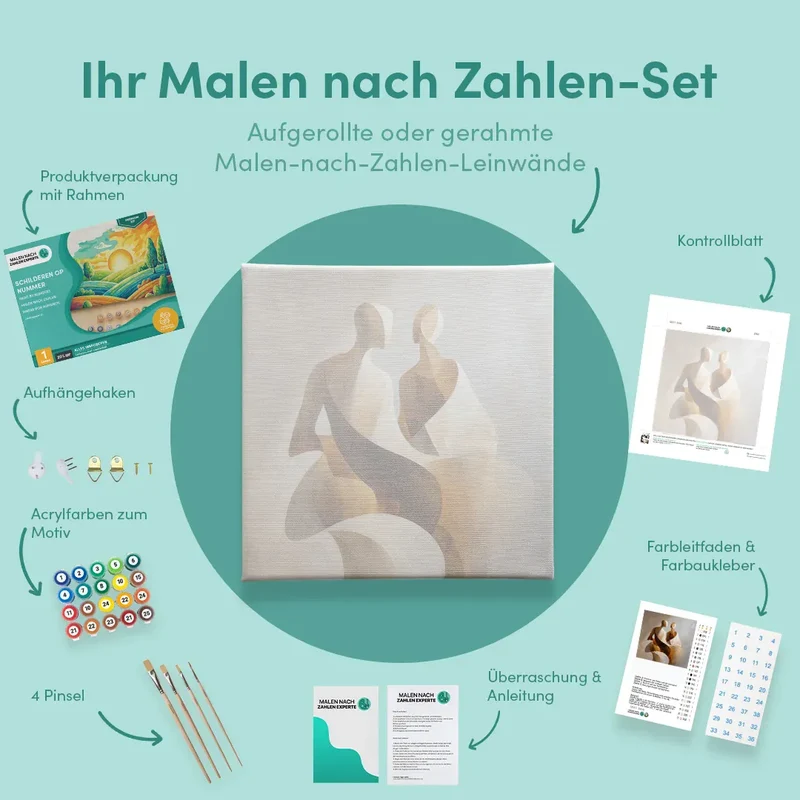 Malen nach Zahlen Fließendes Paar Abstrakte Figur