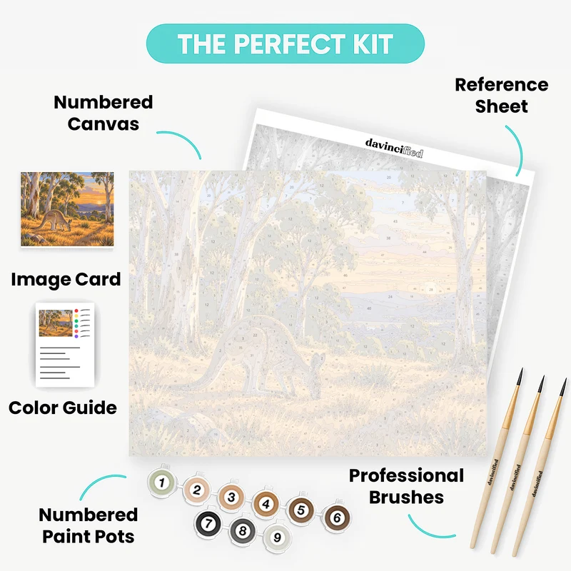 Kangaroo at Golden Hour - Paint by Numbers Kit