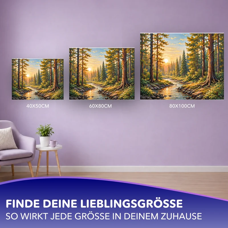 Malen nach Zahlen - Wo der Wald zur Ruhe kommt