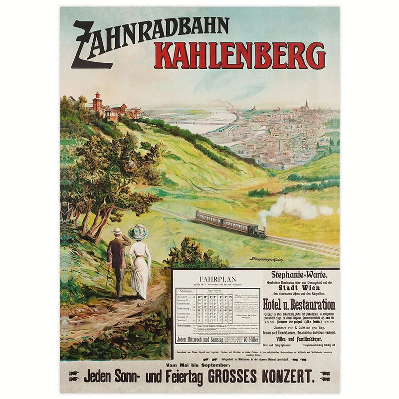 Werbeplakat 1911 - Zahnradbahn Kahlenberg