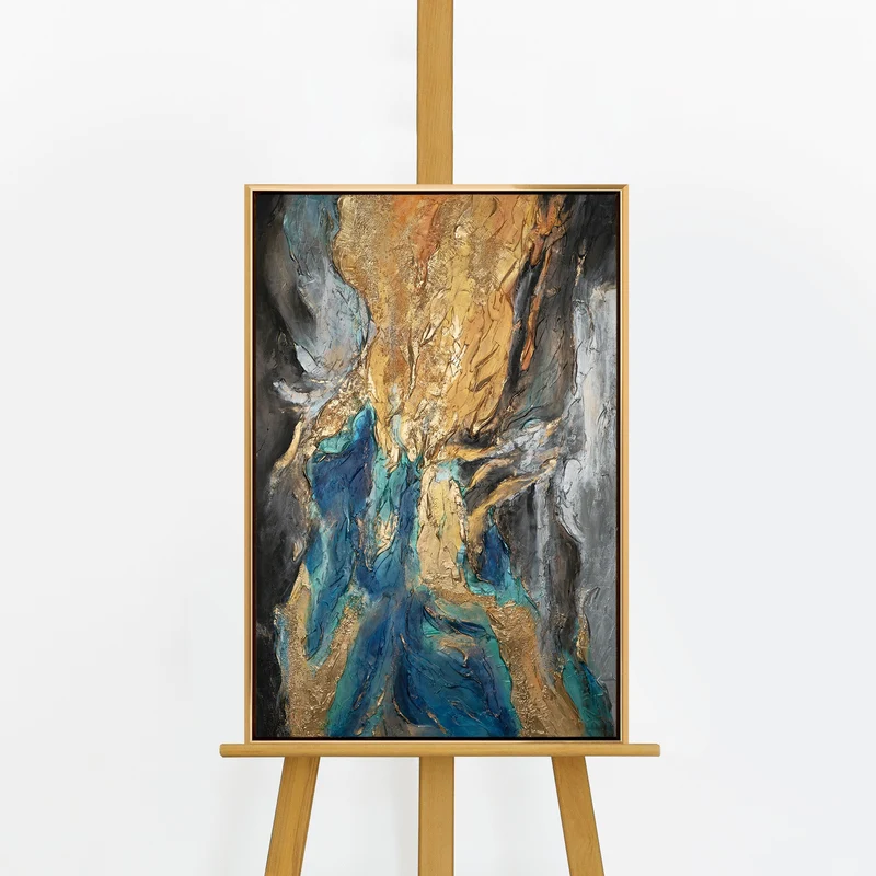 Handgemaltes vertikales Bild "Abstrakte Symphonie" Hochformat Groß