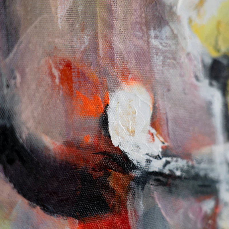 Handgemaltes expressives Stadtbild „Städtische Atmosphäre" – 60x40 cm mit Rahmen