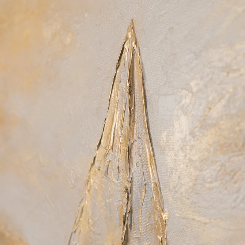 „Goldene Segel" – Maritimes Landschaftsgemälde handgemalt mit Rahmen, 50x70 cm