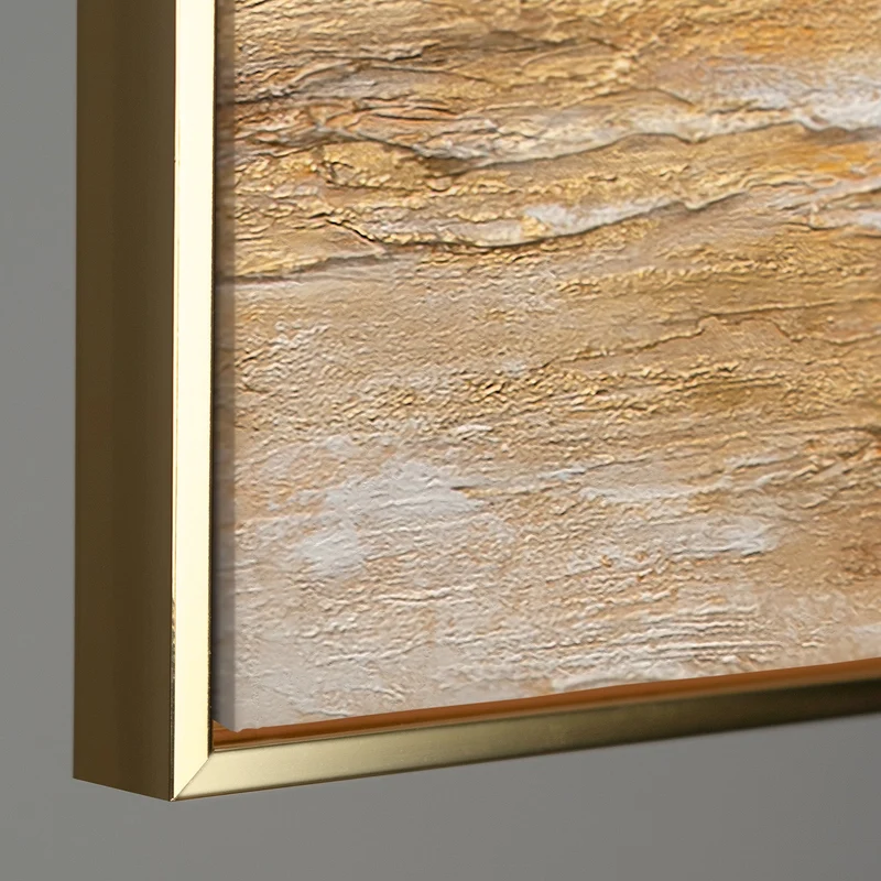 „Goldene Segel" – Maritimes Landschaftsgemälde handgemalt mit Rahmen, 50x70 cm