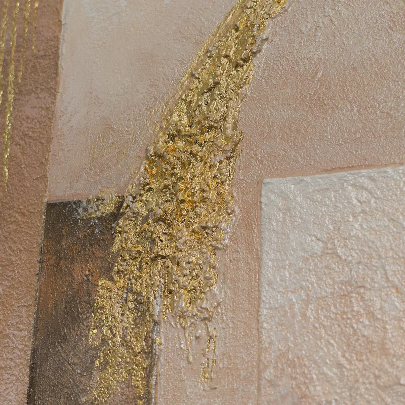 „Geometrische Harmonie" – Art Déco Gemälde handgemalt mit Rahmen, 50x70 cm Hochformat