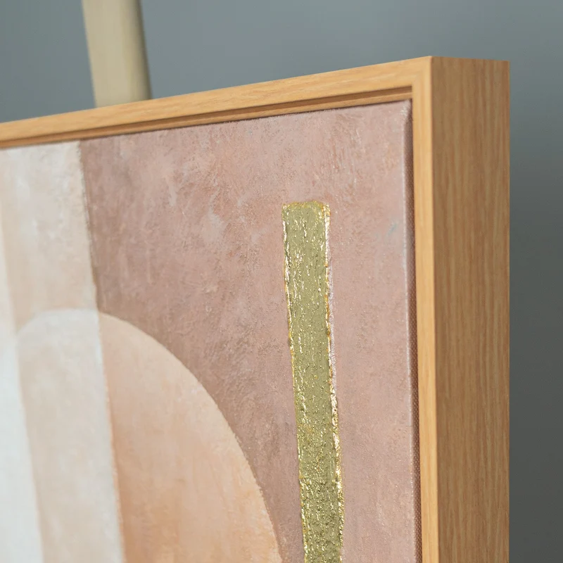 „Geometrische Harmonie" – Art Déco Gemälde handgemalt mit Rahmen, 50x70 cm Hochformat