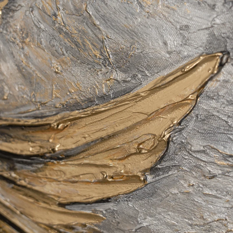 „Goldener Fisch" – Maritimes Tiergemälde handgemalt mit Rahmen, 50x70 cm