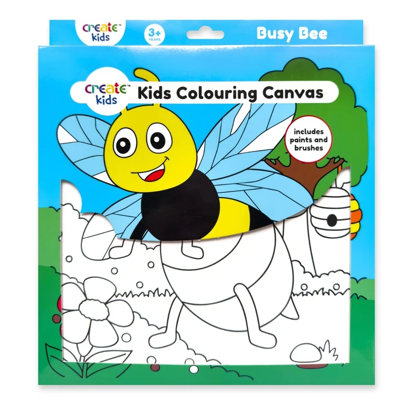 Create - Colouring & Painting Canvas Kit - Busy Bee