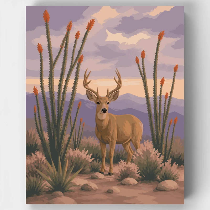 Mule Deer at Dawn - Paint by Numbers Kit
