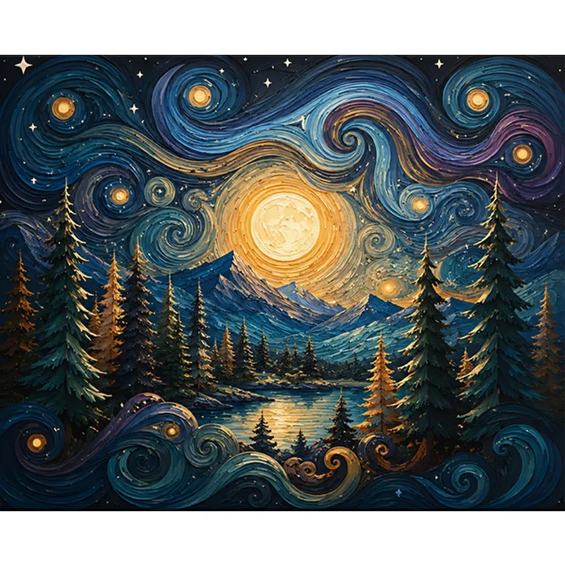 Malen nach Zahlen - Goldene Nacht