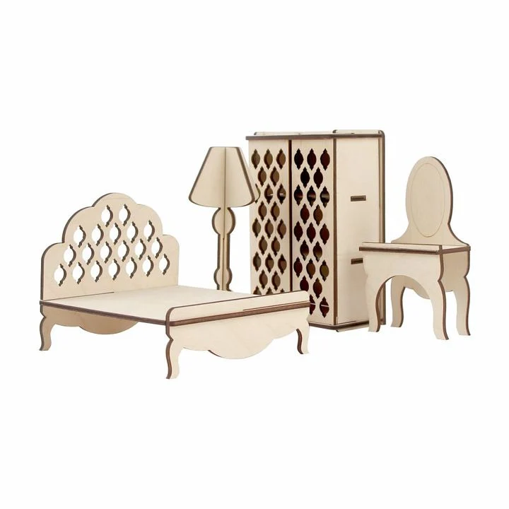 ROSA TALENT Doll Furniture Set, Bedroom 2, Classic Style, Set of 4