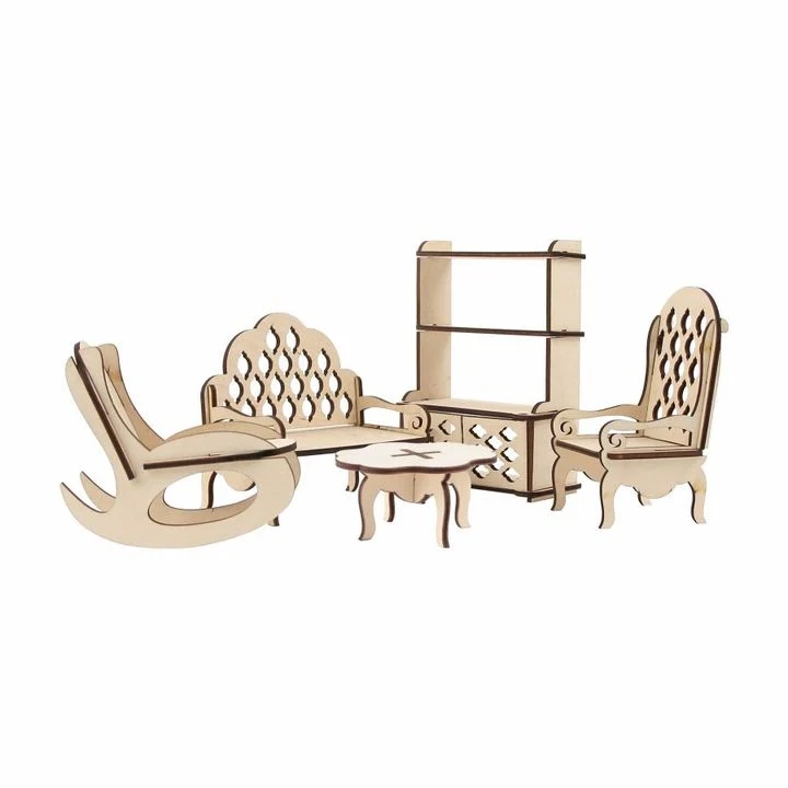 ROSA TALENT Doll Furniture Set, Living Room 2, Classic Style, Set of 5