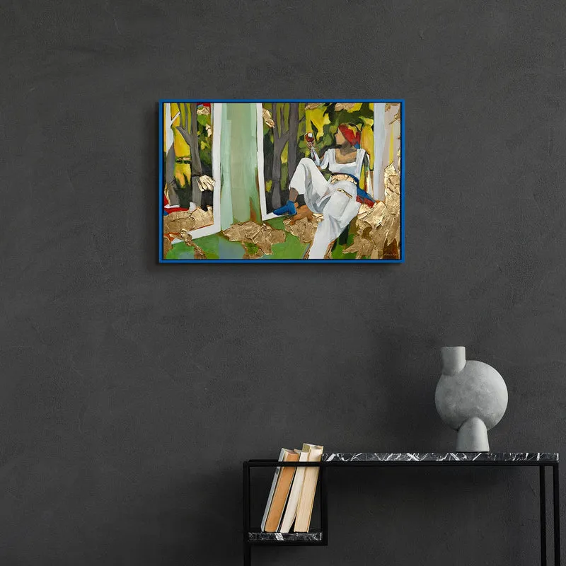 Handgemaltes figuratives Bild „Inspiration" – 60x40 cm mit Rahmen