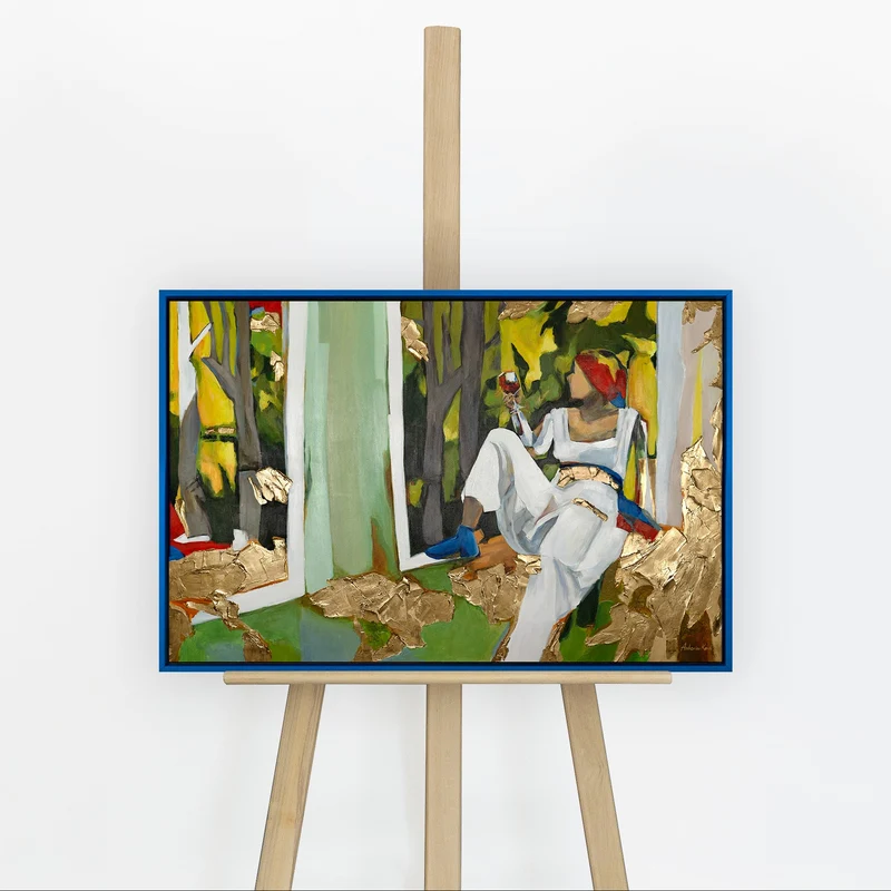 Handgemaltes figuratives Bild „Inspiration" – 60x40 cm mit Rahmen
