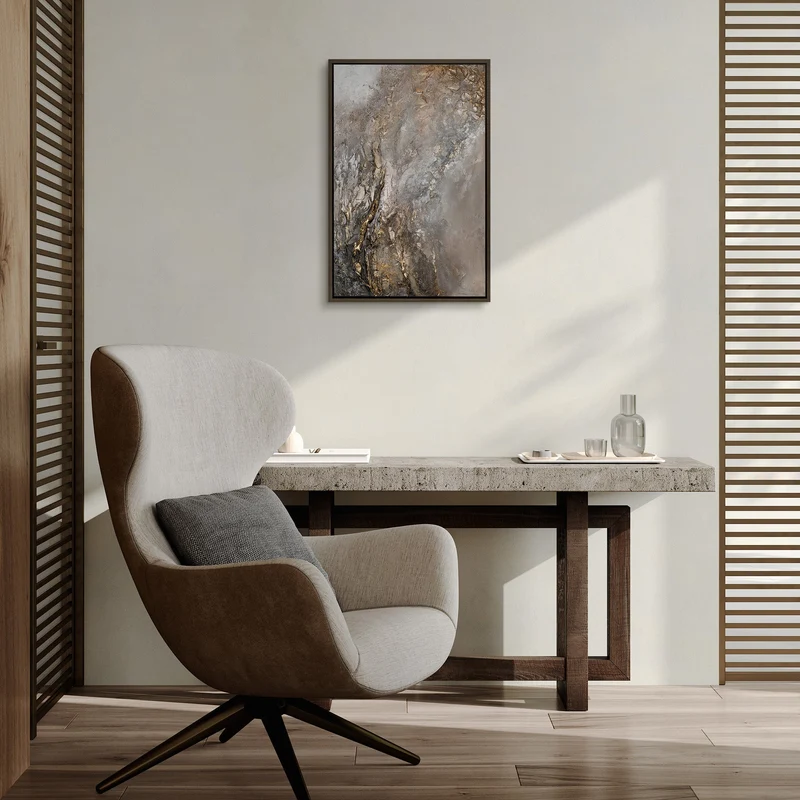 Handgemaltes abstraktes Gemälde „Universum I" – 60x40 cm mit Rahmen