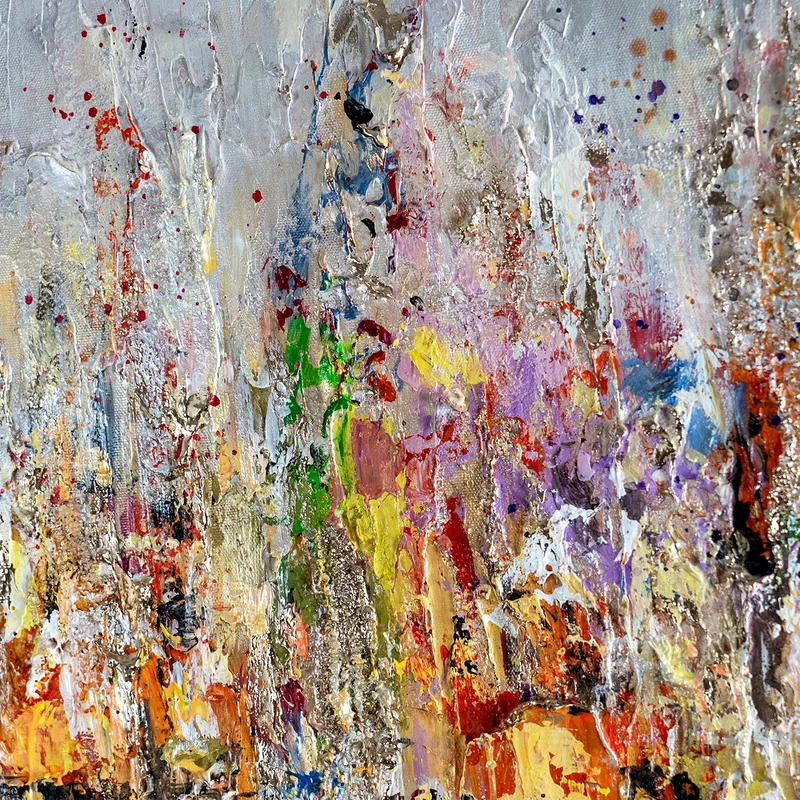 Handgemaltes abstraktes Gemälde „Heller Horizont" – 60x40 cm mit Rahmen